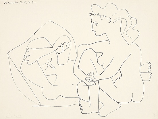 Pablo Picasso, "Jeunes femmes nues reposant",Bloch 453