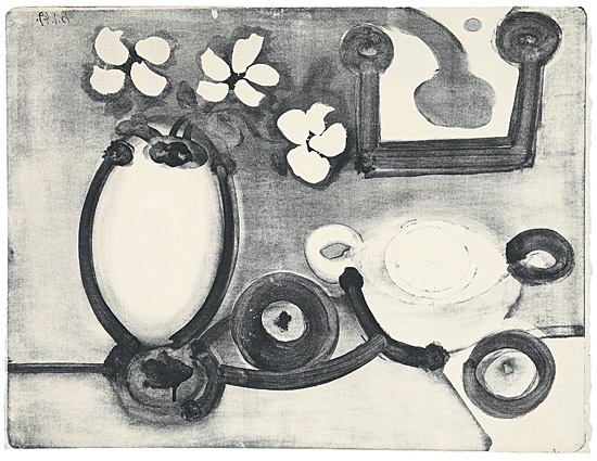 Pablo Picasso, "Nature morte au vase de fleurs", Mourlot 146